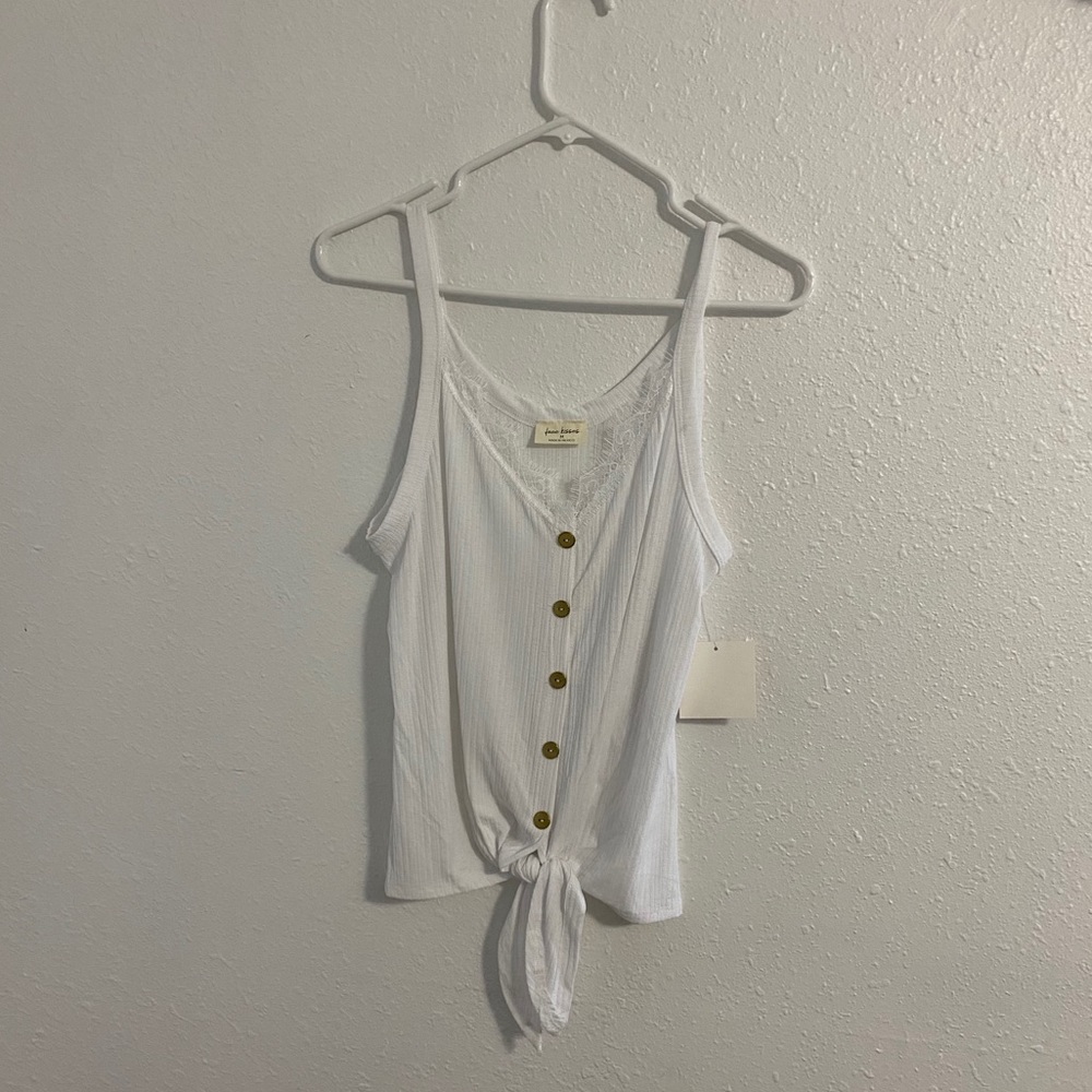 White button up tank top